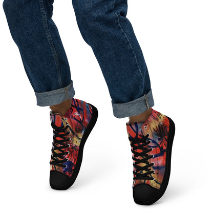 Polyphonic I Men’s High-Top Canvas Shoes