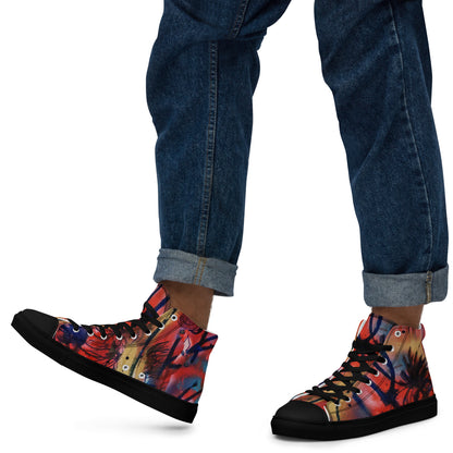 Polyphonic I Men’s High-Top Canvas Shoes