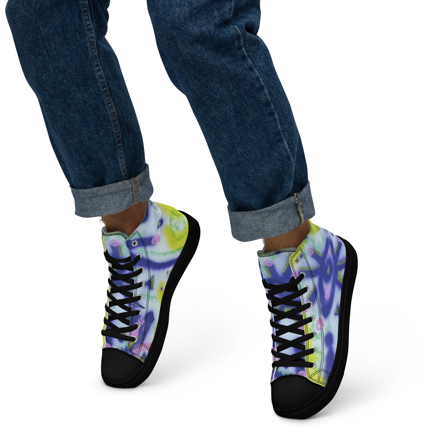 Wide-Eyed Men’s High-Top Canvas Shoes