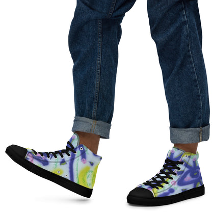 Wide-Eyed Men’s High-Top Canvas Shoes