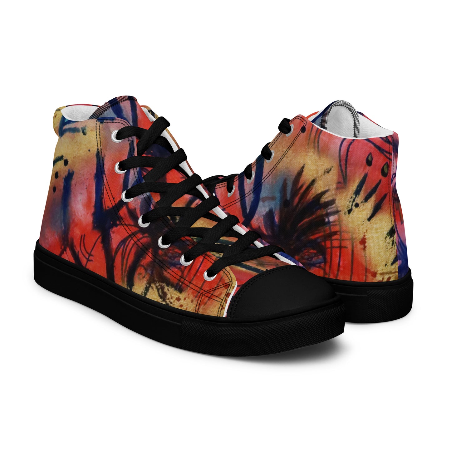 Polyphonic I Men’s High-Top Canvas Shoes