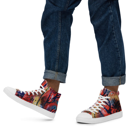 Polyphonic I Men’s High-Top Canvas Shoes