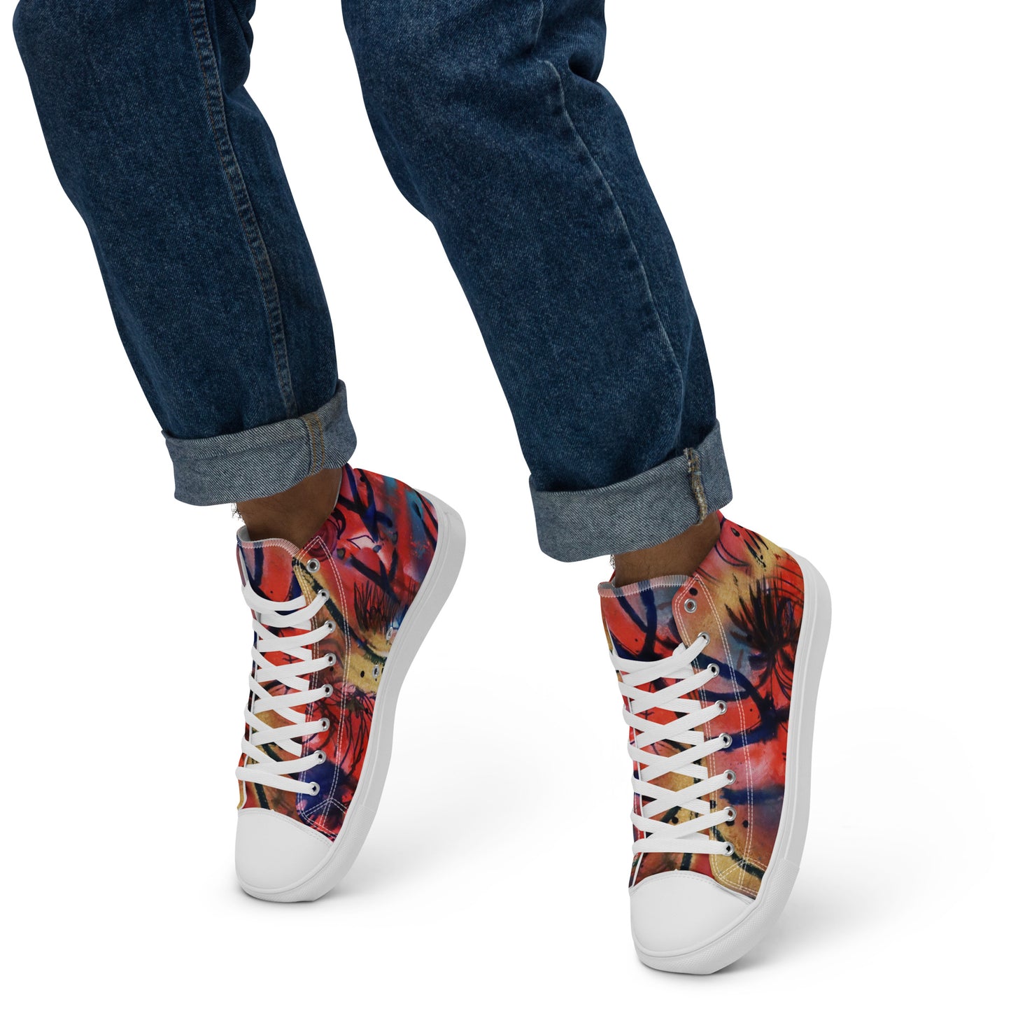 Polyphonic I Men’s High-Top Canvas Shoes